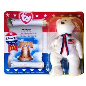 SOLD OUT ——— Ty American Trio~ Libearty Bear Plush Beanbag 1996